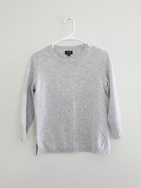 J. Crew Three-quarter sleeve everyday cashmere crewneck sweater Grey XS